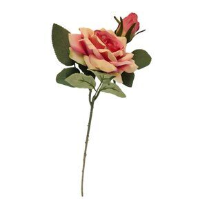 Artificial Pink Rose Stem Faux Flower Modern Wedding Floral Home Decor Accent